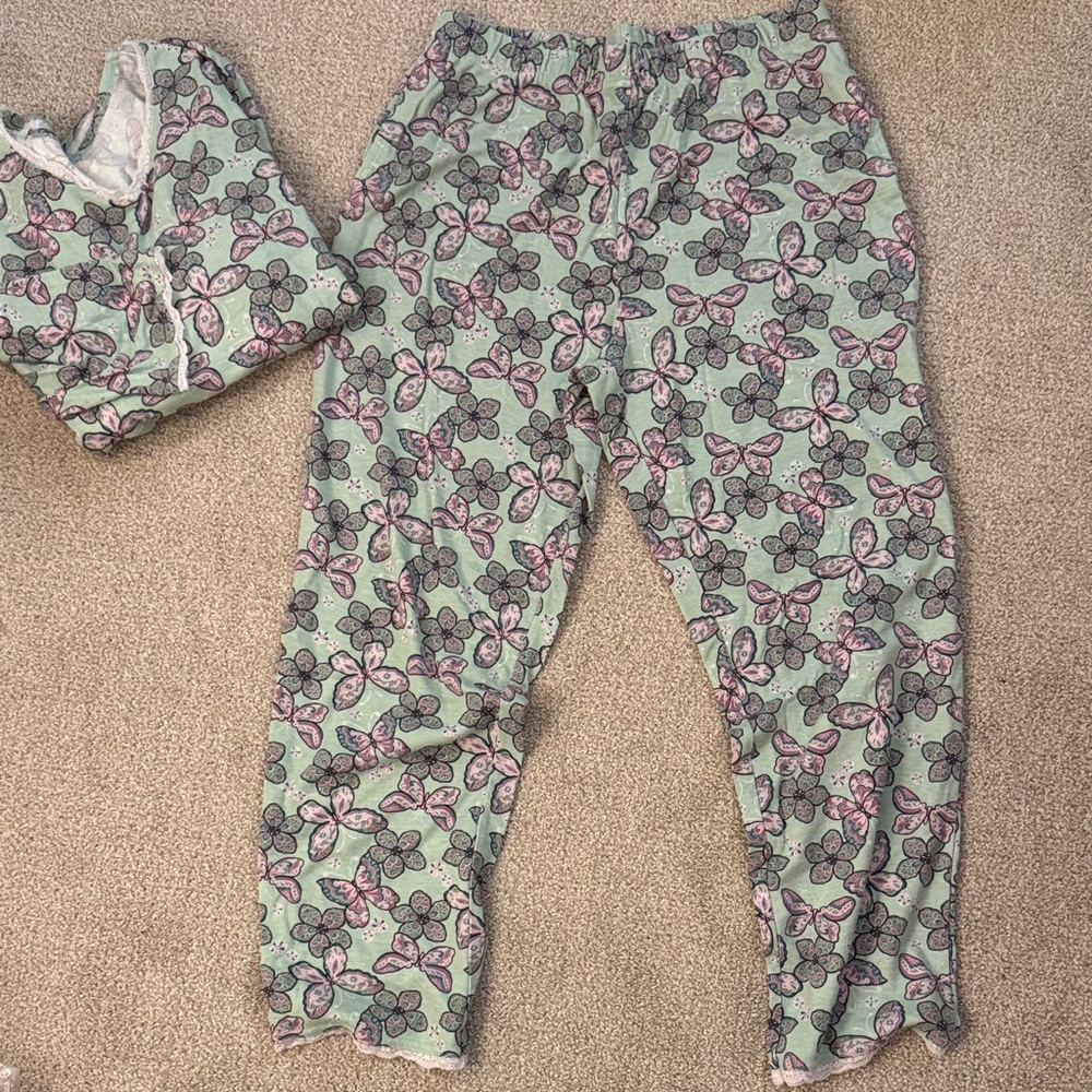Silverts Adaptive Wear Butterfly Floral Lounge Set - Top and Bottom Sz: LG - Picture 6 of 9